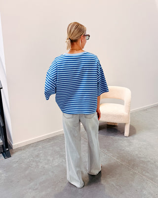 BLUE BREEZE STRIPE TEE - By Lenz