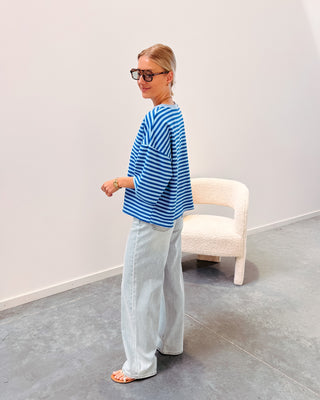 BLUE BREEZE STRIPE TEE - By Lenz