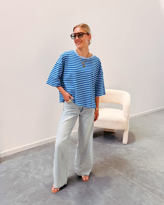 BLUE BREEZE STRIPE TEE - By Lenz