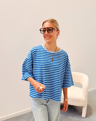 BLUE BREEZE STRIPE TEE - By Lenz