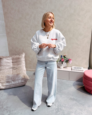 APRÈS-SKI SWEATER - GREY/RED