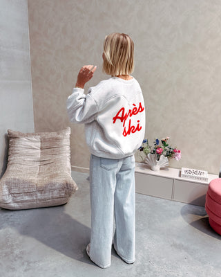 APRÈS-SKI SWEATER - GREY/RED