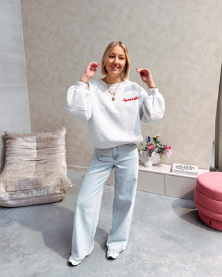 APRÈS-SKI SWEATER - GREY/RED