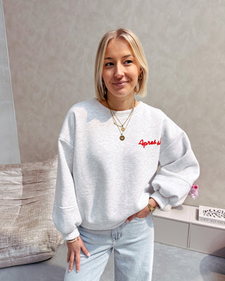APRÈS-SKI SWEATER - GREY/RED