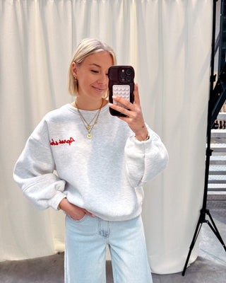 APRÈS-SKI SWEATER - GREY/RED