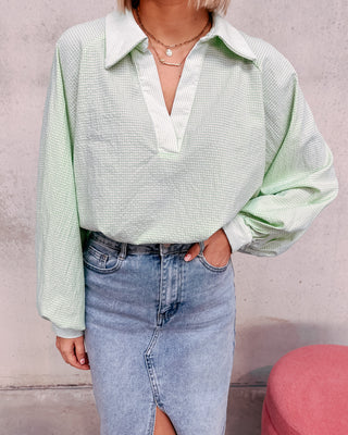 CHARMAINE BLOUSE - GREEN - By Lenz