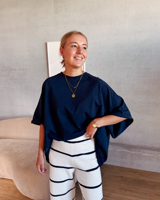 MILO OVERSIZED TEE - DARK BLUE