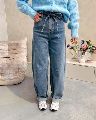 RIBBON BALLOON JEANS - BLUE - By Lenz
