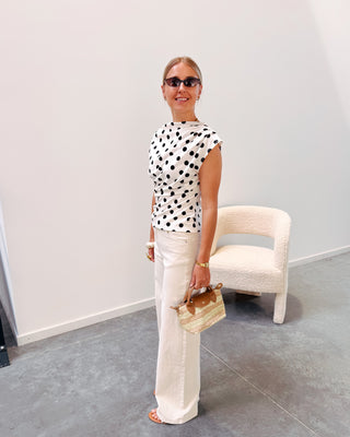 IT GIRL DOT TOP - WHITE - By Lenz
