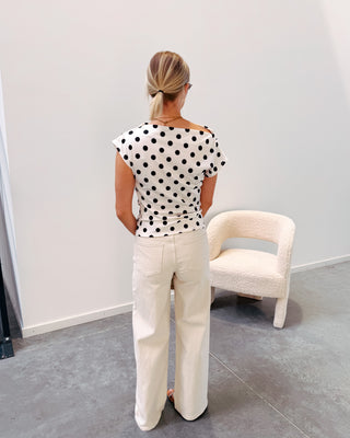 IT GIRL DOT TOP - WHITE - By Lenz