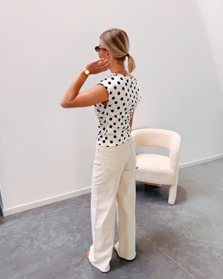 IT GIRL DOT TOP - WHITE - By Lenz