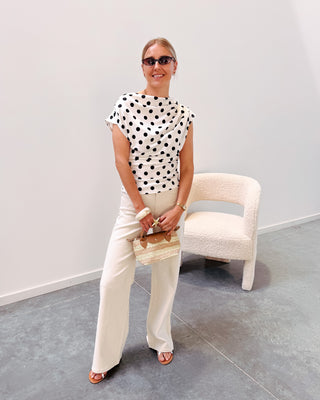 IT GIRL DOT TOP - WHITE - By Lenz