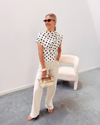 IT GIRL DOT TOP - WHITE - By Lenz
