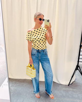IT GIRL DOT TOP - YELLOW - By Lenz