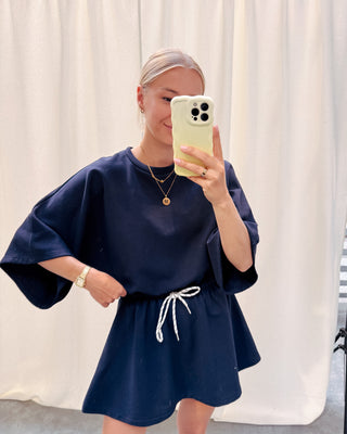 SASCHA SWEAT TEE - DARK BLUE