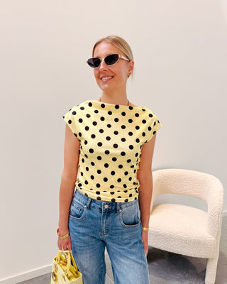 IT GIRL DOT TOP - YELLOW - By Lenz