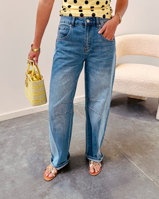 LINE UP BALLOON JEANS - BLUE - By Lenz