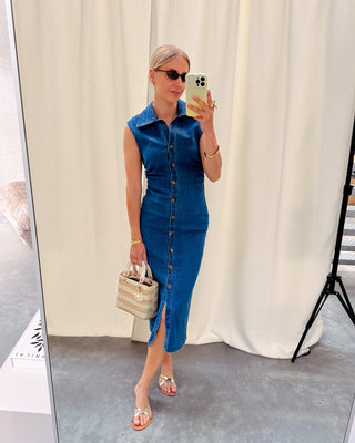 MARBELLA DENIM MAXI DRESS - By Lenz