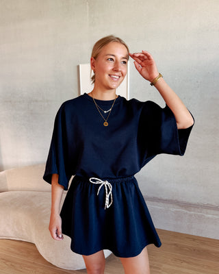 SASCHA SWEAT SKIRT - DARK BLUE