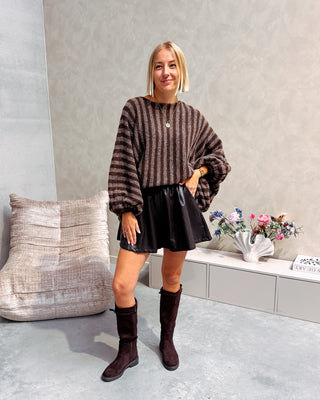 SNUGGLE STRIPES KNIT - BROWN - By Lenz
