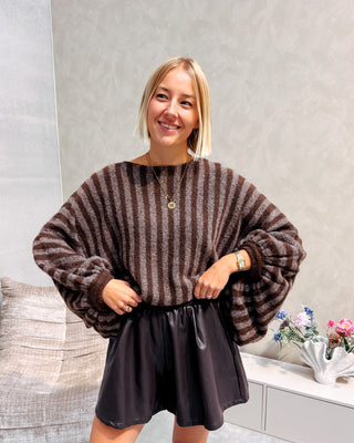 SNUGGLE STRIPES KNIT - BROWN - By Lenz
