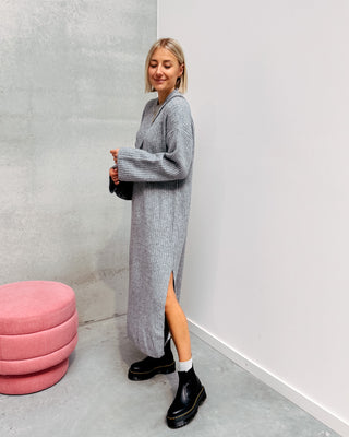 KAYLEIGH KNIT DRESS - GREY