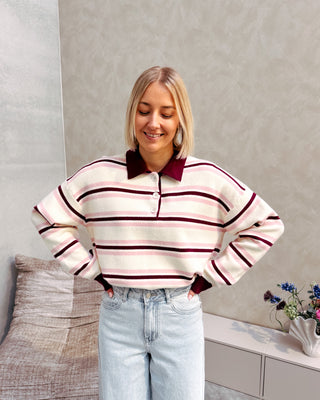 LUNÉ MAE KNIT - CREAM/ROSE - By Lenz