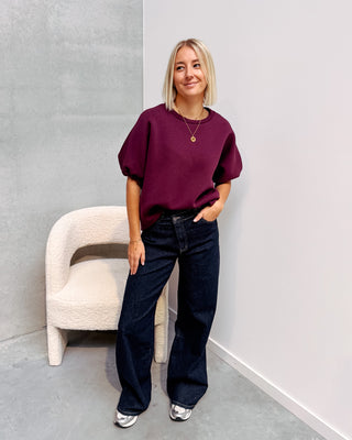 SCOTTIE SWEATER TEE - BURGUNDY - By Lenz