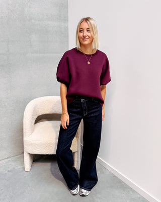 SCOTTIE SWEATER TEE - BURGUNDY - By Lenz