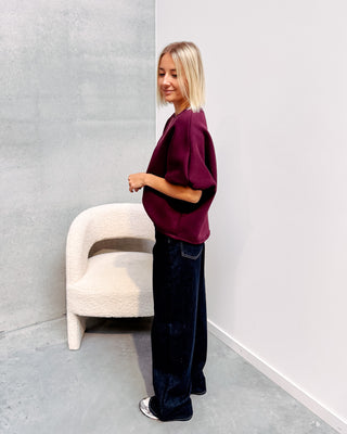 SCOTTIE SWEATER TEE - BURGUNDY - By Lenz