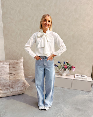 TIE DETAIL SHIRT - WHITE - By Lenz