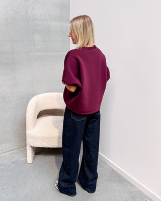 SCOTTIE SWEATER TEE - BURGUNDY - By Lenz
