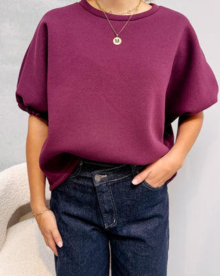 SCOTTIE SWEATER TEE - BURGUNDY - By Lenz