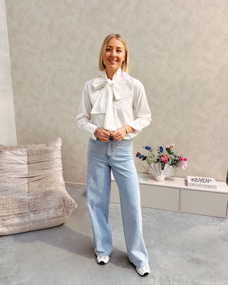 TIE DETAIL SHIRT - WHITE - By Lenz