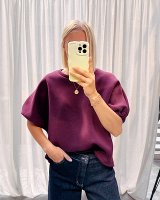 SCOTTIE SWEATER TEE - BURGUNDY - By Lenz