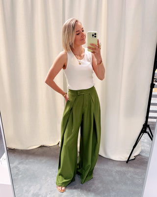 COASTAL CHIC PANTS - GREEN - By Lenz