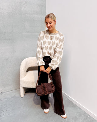 HEARTS KNIT - BEIGE/CREAM - By Lenz