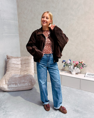 VICTORIEN VELVET JACKET - BROWN - By Lenz
