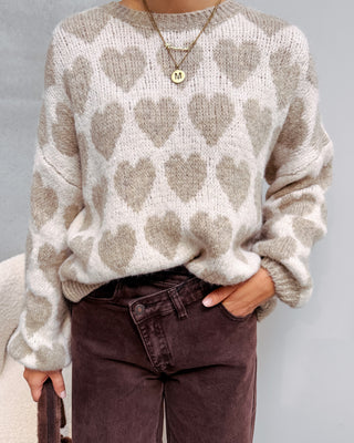 HEARTS KNIT - BEIGE/CREAM - By Lenz