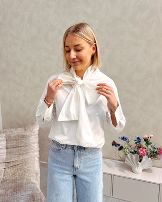 TIE DETAIL SHIRT - WHITE - By Lenz