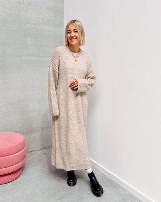 KAYLEIGH KNIT DRESS - BEIGE