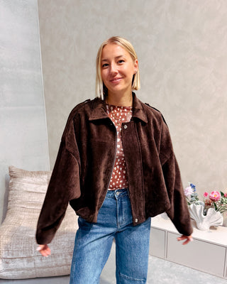 VICTORIEN VELVET JACKET - BROWN - By Lenz