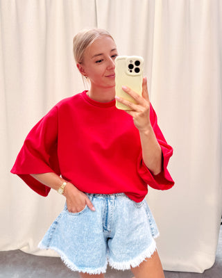 SASCHA SWEAT TEE - RED