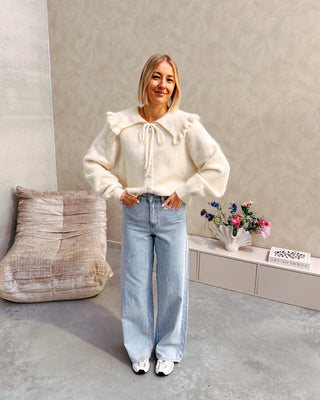 ELOISE COLLAR KNIT - CREAM - By Lenz