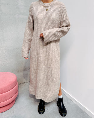 KAYLEIGH KNIT DRESS - BEIGE