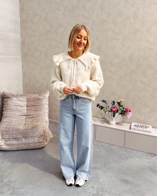 ELOISE COLLAR KNIT - CREAM - By Lenz