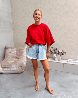 SASCHA SWEAT TEE - RED