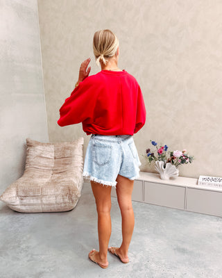 SASCHA SWEAT TEE - RED