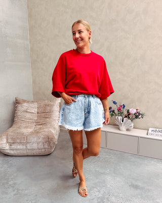 SASCHA SWEAT TEE - RED