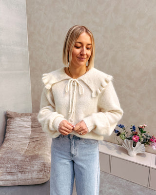 ELOISE COLLAR KNIT - CREAM - By Lenz